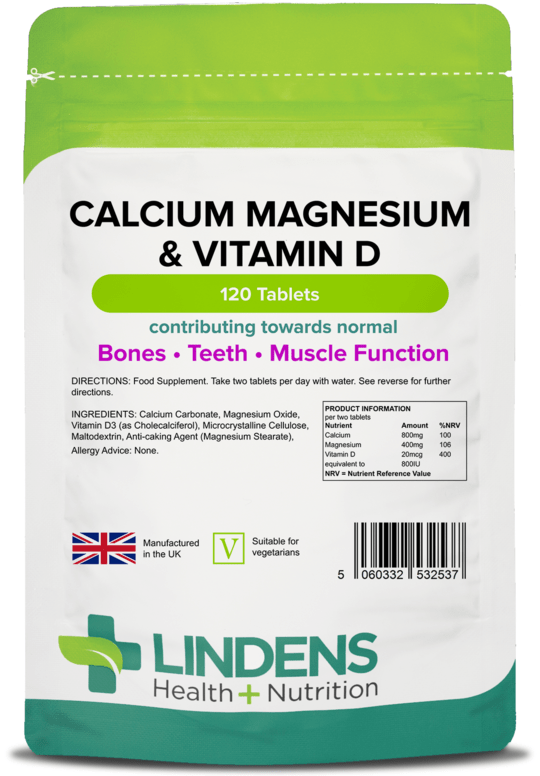 Calcium Magnesium & Vitamin D 120 Tablets | Vitaminz