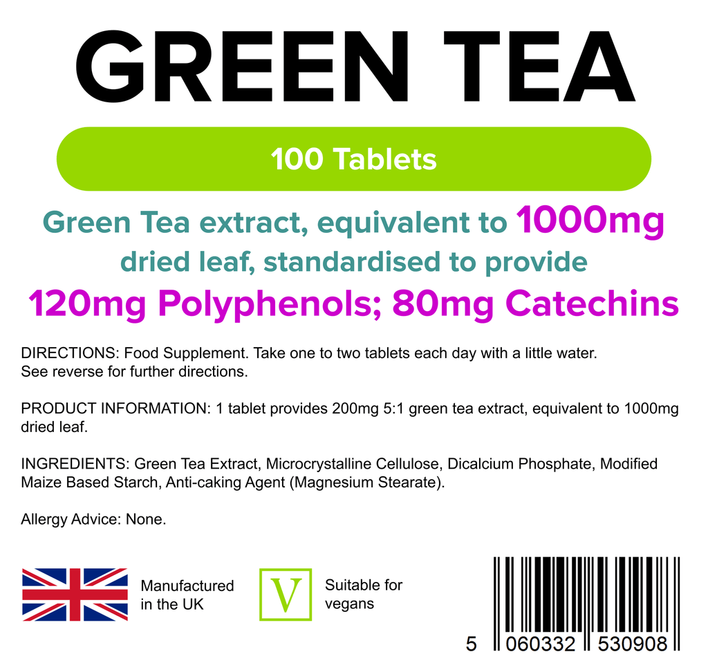Green Tea 1000mg tablets (100 Tablets)