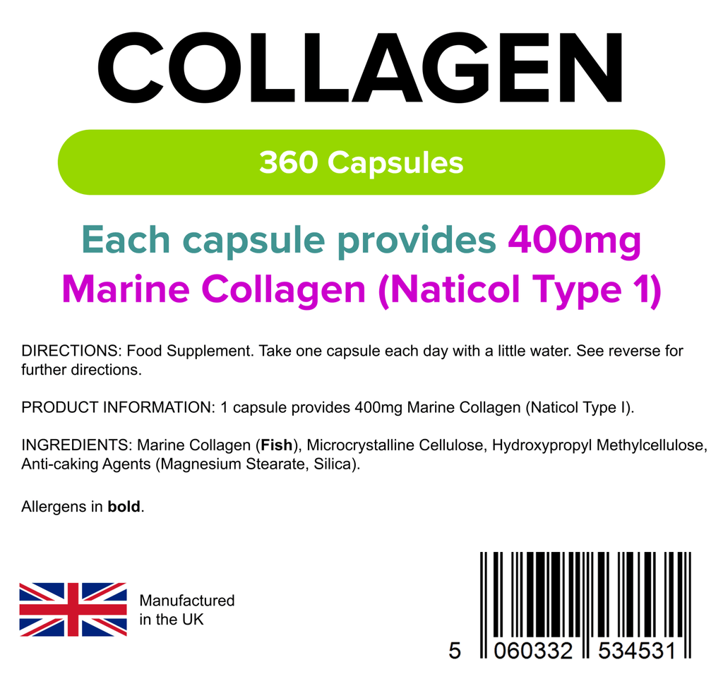 Collagen (Marine) 400mg Capsules (90 Capsules)
