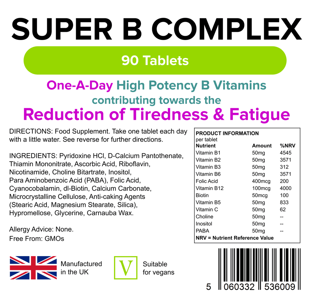 Super Vitamin B Complex Tablets 90 Tablets