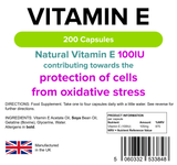 Vitamin E 100IU Capsules (200 Capsules)